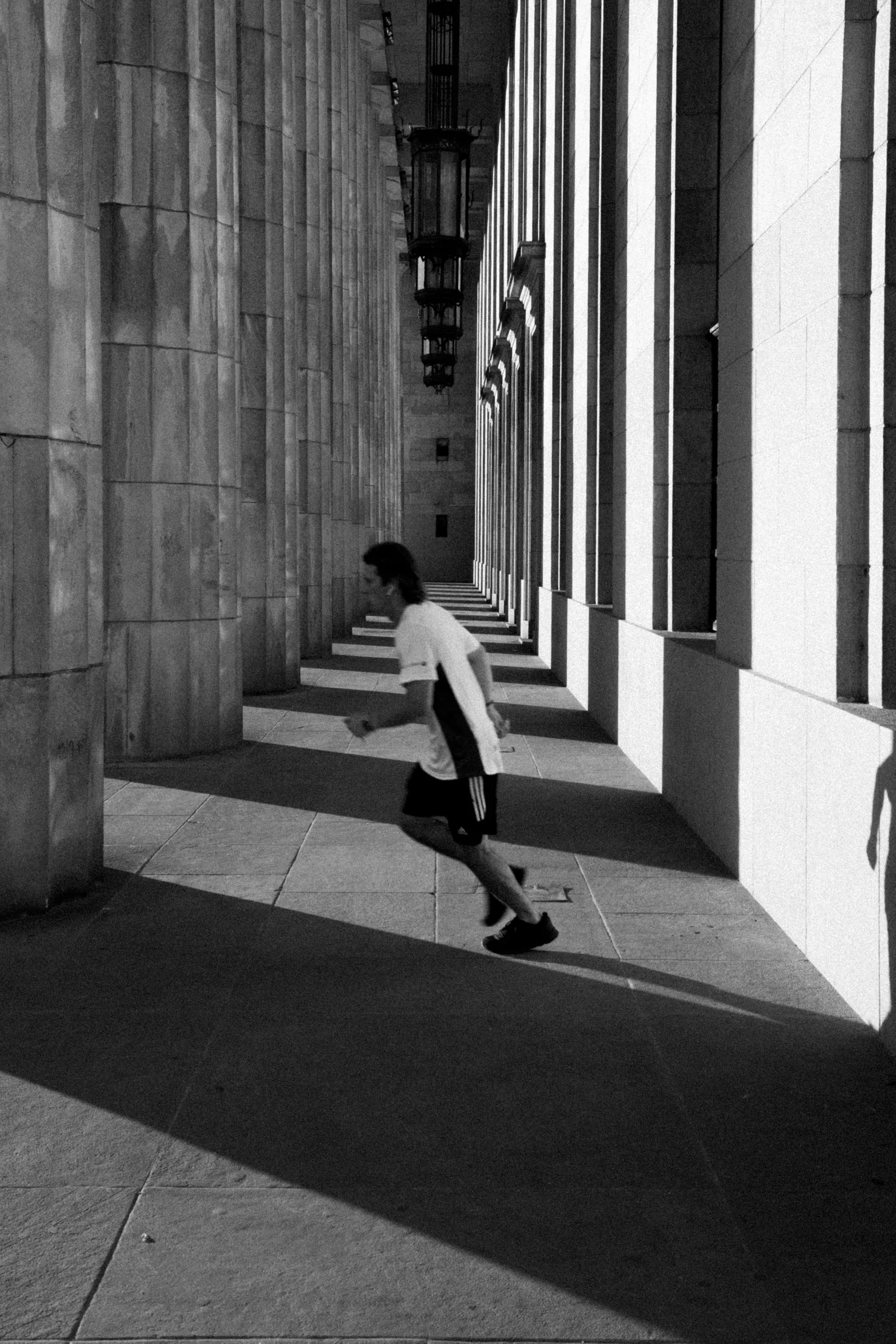 A runner moving through an outdoor training session